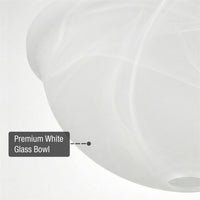 12" Ceiling Fan Globe Replacement by Kira Home, Marble Swirl Glass Bowl Upgrade, Glass Shade Compatible w/ Hunter - Hampton Bay - Harbor Breeze Fans & More, 12" (D) x 4.5" (H)