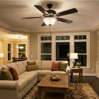 12" Ceiling Fan Globe Replacement by Kira Home, Marble Swirl Glass Bowl Upgrade, Glass Shade Compatible w/ Hunter - Hampton Bay - Harbor Breeze Fans & More, 12" (D) x 4.5" (H)