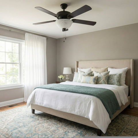 12" Ceiling Fan Globe Replacement by Kira Home, Marble Swirl Glass Bowl Upgrade, Glass Shade Compatible w/ Hunter - Hampton Bay - Harbor Breeze Fans & More, 12" (D) x 4.5" (H)