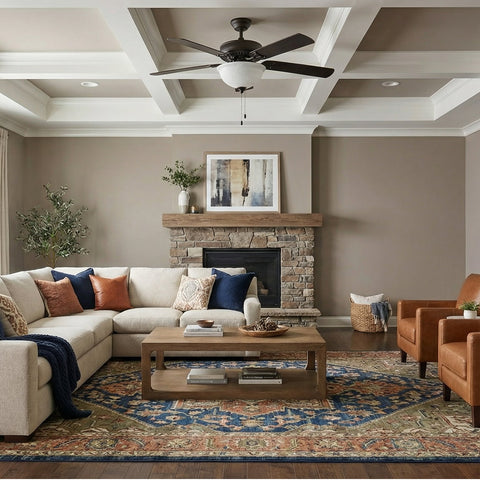 12" Ceiling Fan Globe Replacement by Kira Home, Marble Swirl Glass Bowl Upgrade, Glass Shade Compatible w/ Hunter - Hampton Bay - Harbor Breeze Fans & More, 12" (D) x 4.5" (H)