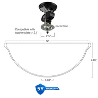 12" Ceiling Fan Globe Replacement by Kira Home, Marble Swirl Glass Bowl Upgrade, Glass Shade Compatible w/ Hunter - Hampton Bay - Harbor Breeze Fans & More, 12" (D) x 4.5" (H)