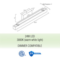 Felix 25" Modern Integrated LED (24W) Vanity / Bathroom Light
