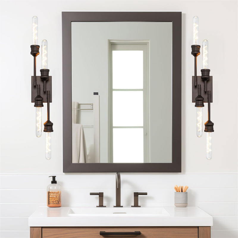 Quattro 19" Modern Industrial 4-Light Linear Vanity Light