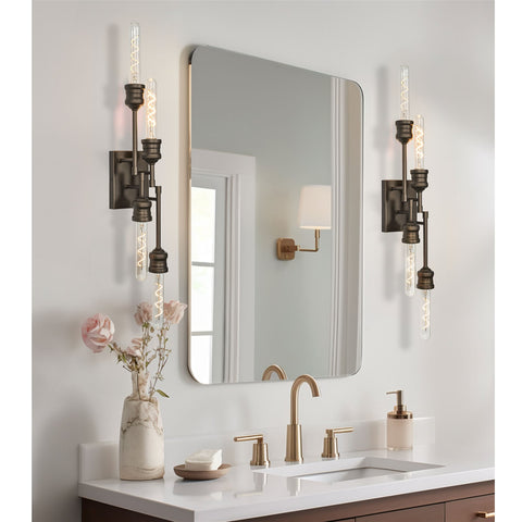 Quattro 19" Modern Industrial 4-Light Linear Vanity Light