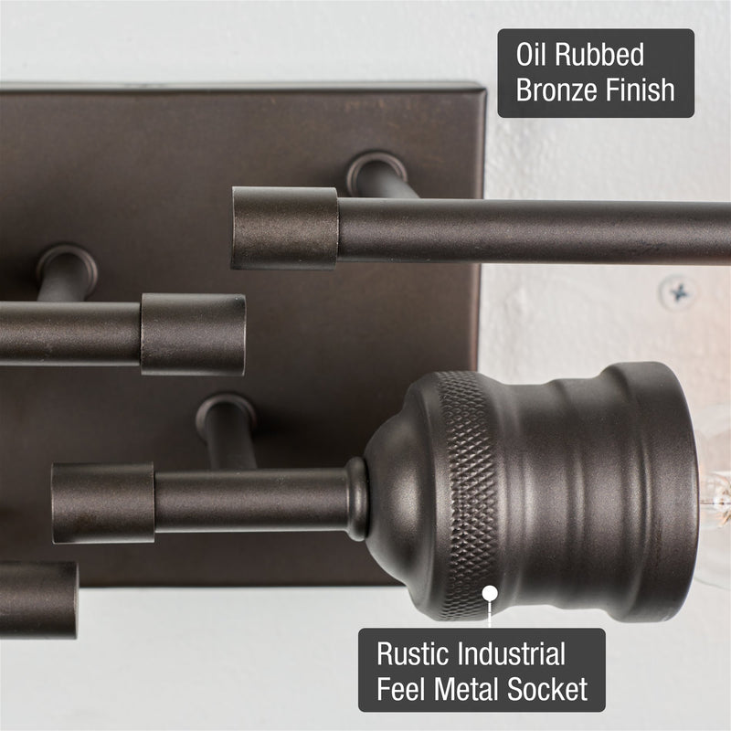 Quattro 19" Modern Industrial 4-Light Linear Vanity Light