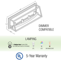 Rutledge 24" Rectangle 4-Light Farmhouse Vanity / Bathroom Light