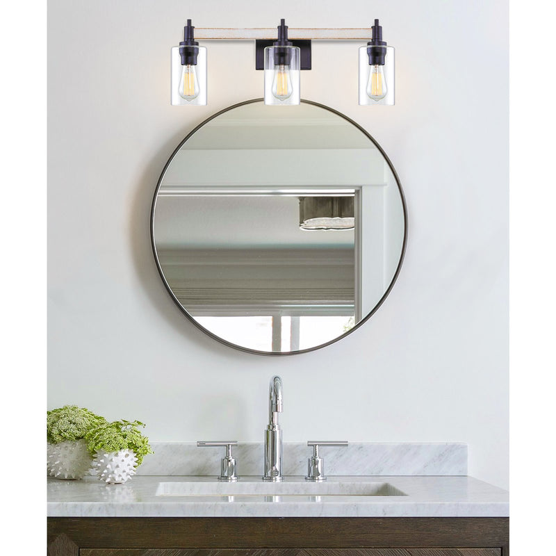 Theo 25" 3-Light Modern Farmhouse Vanity / Bathroom Light