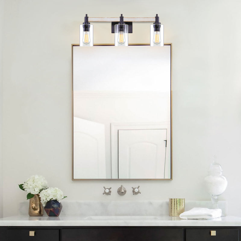 Theo 25" 3-Light Modern Farmhouse Vanity / Bathroom Light