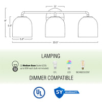 Kira Home Leia 24" Modern 3-Light Bathroom Vanity Light