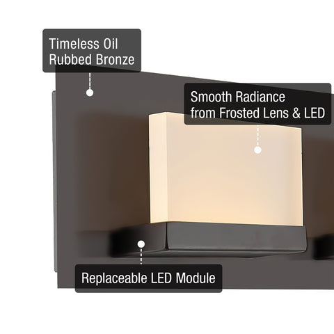 Everett 24" Modern 3-Light 30W Integrated LED (180W eq.) Bathroom / Vanity Light