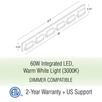 Everett 48" Modern 6-Light 60W Integrated LED (360W eq.) Bathroom / Vanity Light