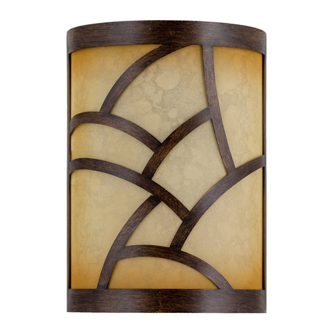 Cromwell 10" Traditional wood finish Metal Chime Cover / Tea-Stained Glass