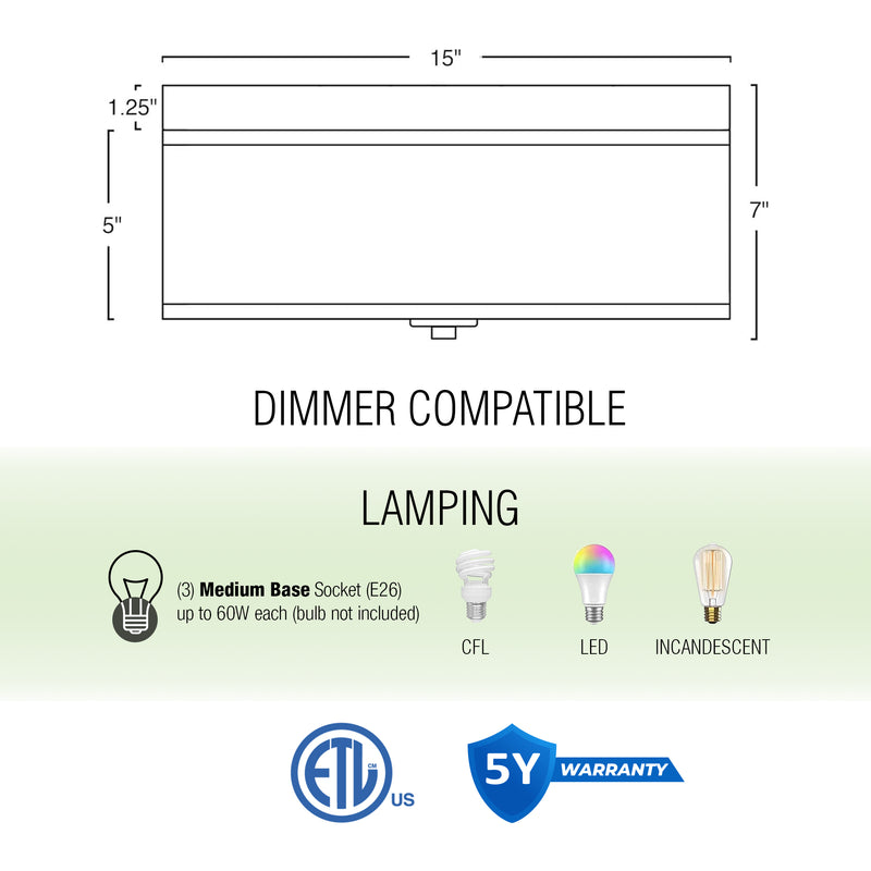 Kira Home Walker 15" Mid-Century Modern 3-Light Flush Mount Ceiling Light, White Fabric Shade + Round Glass Diffuser, Cool Brass Finish