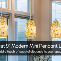 Video: Coast 7" Hand-Crafted Mosaic Sea Shell Glass Shades / Replacement Glass, 2-Pack