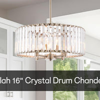 Video: Delilah 16" Modern 4-Light Crystal Drum Chandelier