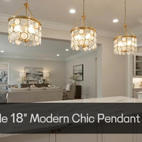 Video: Estelle 18" Modern Chic 3-Light Crystal Pendant Chandelier