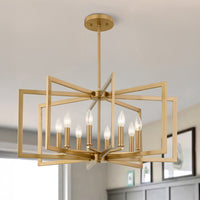 Video: Kira Home Glam 27" Modern 8-Light Geometric Chandelier for Kitchen Island