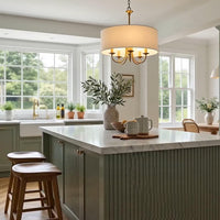 Video: Kira Home Quinn 22" Large Modern 5-Light Drum Chandelier for Kitchen Island