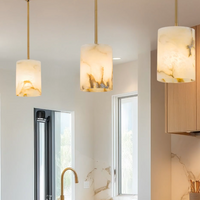 Video: Valencia 8" Spanish Alabaster Pendant Light, Cool Brass Finish