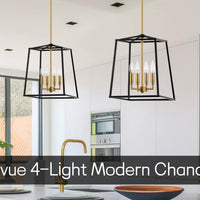 Video: Bellevue 16" 4-Light Modern Farmhouse Lantern Pendant Light