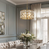 Video: Kira Home Lumière 16" Modern 3-Light Semi Flush Convertible Pendant Light, Crystal Chandelier, Cool Brass Finish