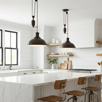 Video: Sequoia 13" Large Industrial Farmhouse Pulley Pendant Light