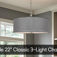 Video: Adelade 23" Modern 3-Light Drum Pendant Chandelier
