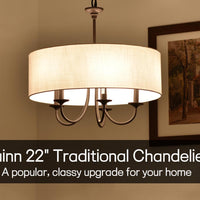 Video: Quinn 22" Traditional 5-Light Hanging Chandelier