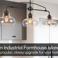 Video: Harlow 38" Modern Industrial Farmhouse 3-Light Kitchen Island Light