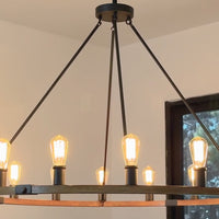 Video: Homestead 48" Large Farmhouse Wagon Wheel Foyer Chandelier