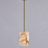 Video: Valencia 8" Spanish Alabaster Pendant Light, Cool Brass Finish