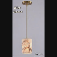 Video: Valencia 8" Spanish Alabaster Pendant Light, Cool Brass Finish