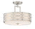 Kira Home Sienna 15" 3-Light Semi Flush Mount Ceiling Light, White Fabric Shade + Glass Diffuser, Brushed Nickel Finish