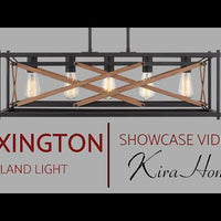 Video: Lexington 32" 5-Light Farmhouse Rectangular Kitchen Island Light / Pool Table Light