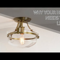 Video: Zurich 12" Rustic Farmhouse Semi-Flush Mount Ceiling Light