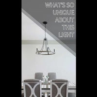 Video: Fairbrook 25" 5-Light Rustic Farmhouse Wagon Wheel Kitchen Island Light / Chandelier