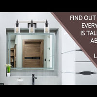Video: Theo 25" 3-Light Modern Farmhouse Vanity / Bathroom Light
