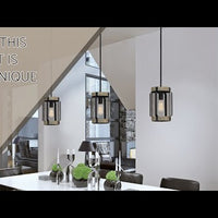 Video: Giles 11" Modern Farmhouse Lattice Hanging Lantern Pendant Light