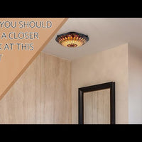 Video: Mateo 16" 2-Light Modern Dragonfly Tiffany Glass Flush Mount Ceiling Light