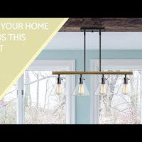 Video: Anza 33" 4-Light Farmhouse Kitchen Island Light