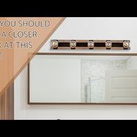 Video: Hogan 36" 5-Light Farmhouse Vanity / Bathroom Light Bar
