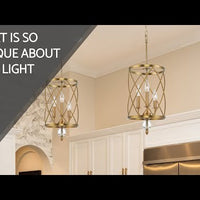 Video: Eleanor 27" 3-Light Modern Foyer Light Pendant Chandelier